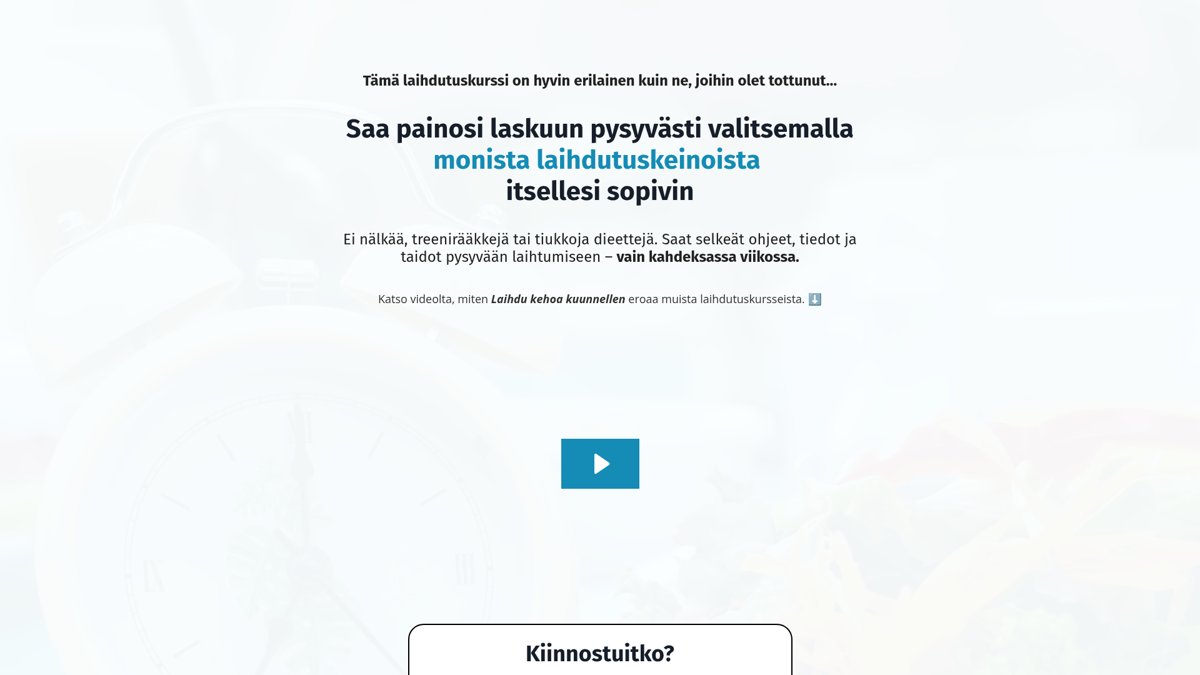 Laihdu kehoa kuunnellen — verkkokurssin etusivu