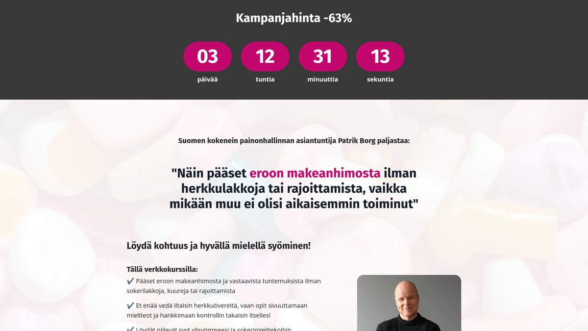 Eroon makeanhimosta — verkkokurssin etusivu
